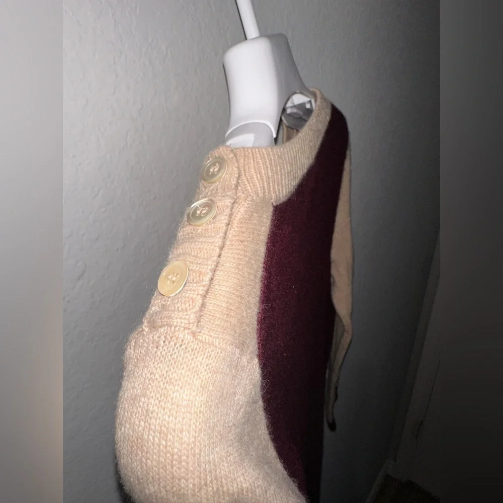 J.Crew Two-Toned‎ Crewneck Wool/Cashmere Blend Crewneck sweater XS